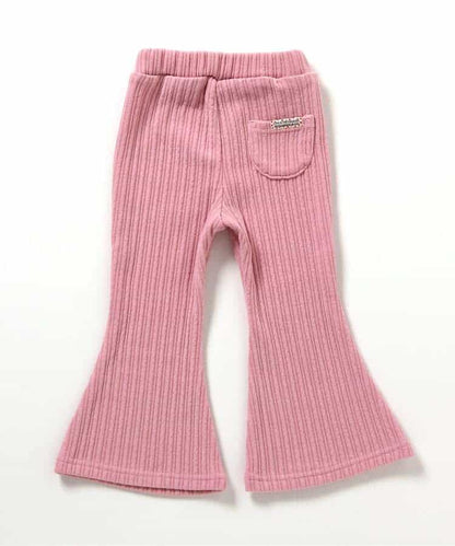 日本童裝 BREEZE 絲絨喇叭褲 80-140cm 女童款 冬季 PANTS 聖誕紅/新年紅