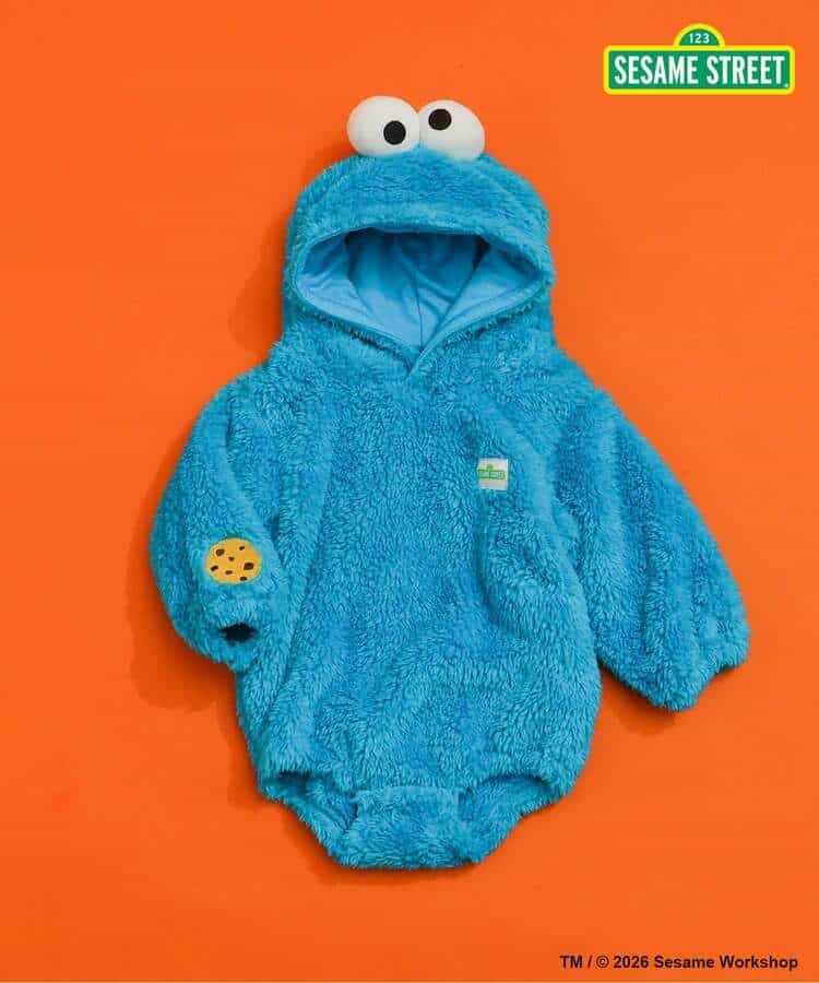 日本童裝 BREEZE x SESAME STREET 毛毛連衣 70-80cm 男童款/女童款 初生嬰兒 冬季 Jumpsuit