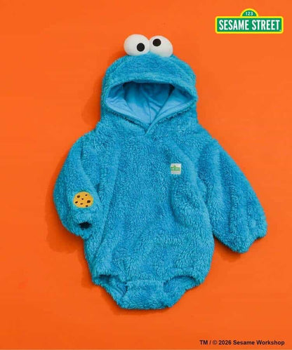 日本童裝 BREEZE x SESAME STREET 毛毛連衣 70-80cm 男童款/女童款 初生嬰兒 冬季 Jumpsuit