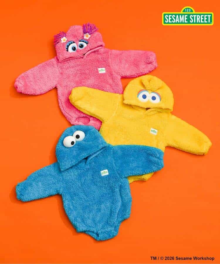 日本童裝 BREEZE x SESAME STREET 毛毛連衣 70-80cm 男童款/女童款 初生嬰兒 冬季 Jumpsuit