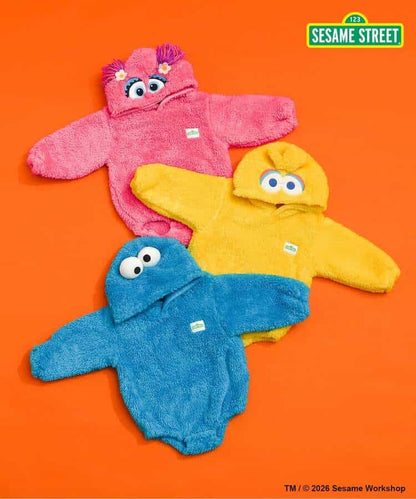 日本童裝 BREEZE x SESAME STREET 毛毛連衣 70-80cm 男童款/女童款 初生嬰兒 冬季 Jumpsuit