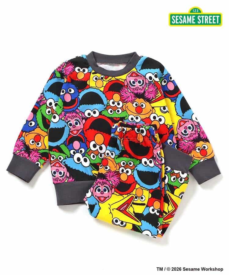日本童裝 BREEZE x SESAME STREET 睡衣 80-140cm 男童款/女童款 冬季 睡衣系列 TOPS PANTS