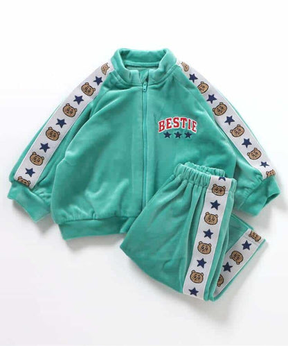 日本童裝 BREEZE x USAKUMA 天鵝絨兩件套裝 70-80cm 男童款/女童款 冬季  初生嬰兒 OUTERWEAR PANTS