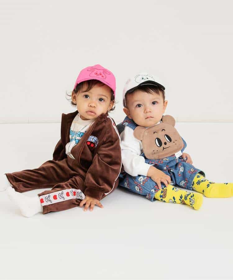 日本童裝 BREEZE x USAKUMA 天鵝絨兩件套裝 70-80cm 男童款/女童款 冬季  初生嬰兒 OUTERWEAR PANTS