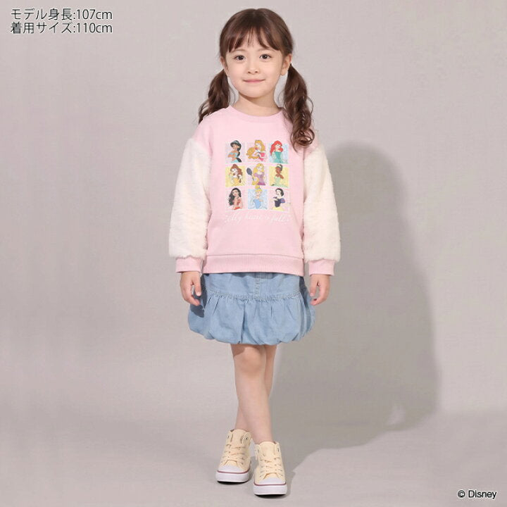 日本童裝 BDL x Disney 公主抓毛衛衣 100-130cm 女童款 冬季 TOPS
