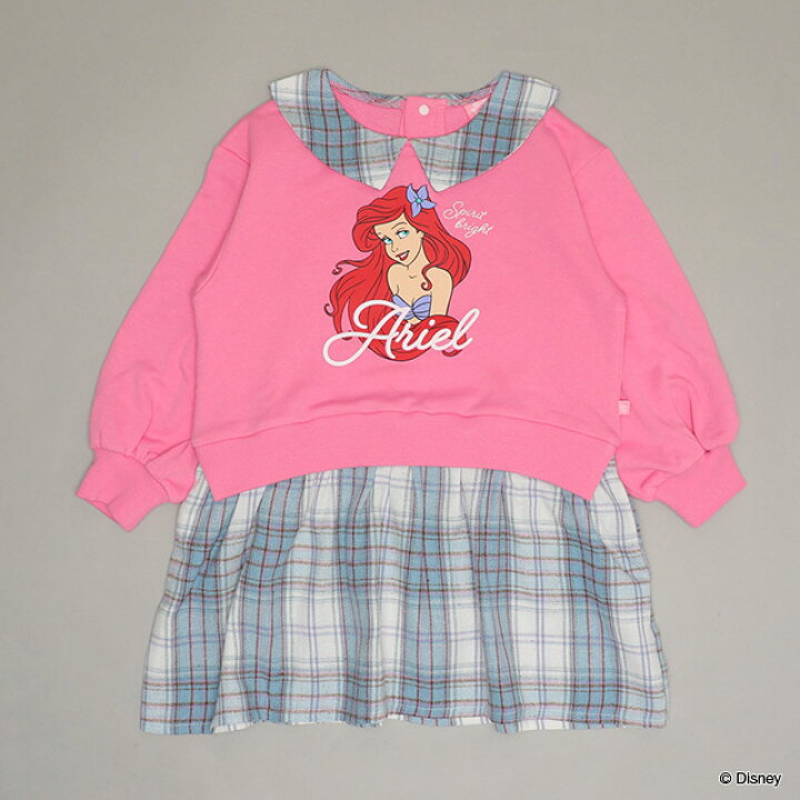 日本童裝 BDL x Disney 公主拼接格仔裙 100-130cm 女童款 冬季 DRESSES