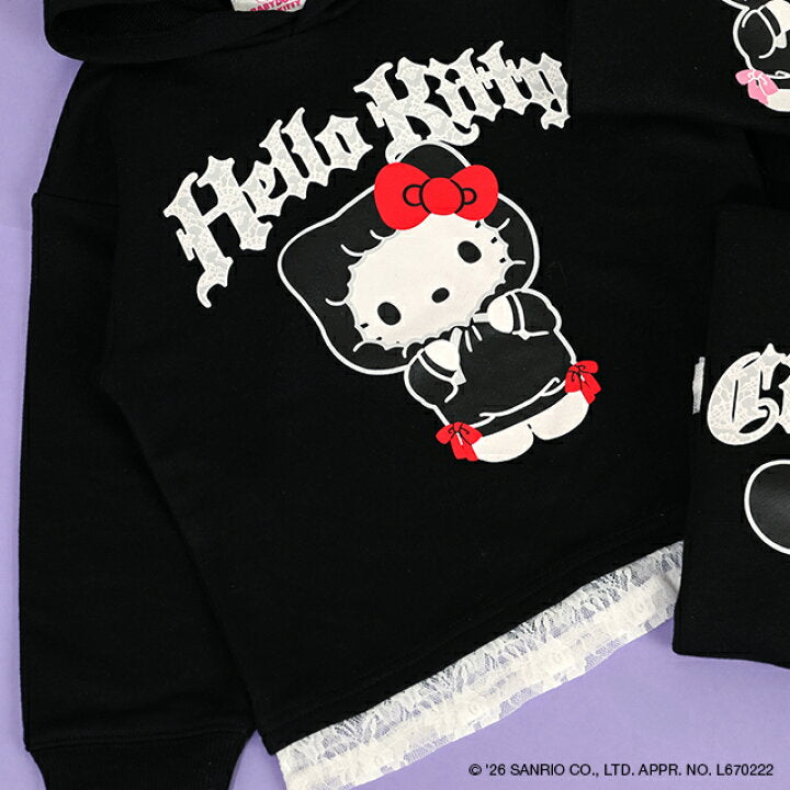 日本童裝 BDL x Sanrio 蕾絲邊連帽衛衣 90-140cm 女童款 冬季 TOPS