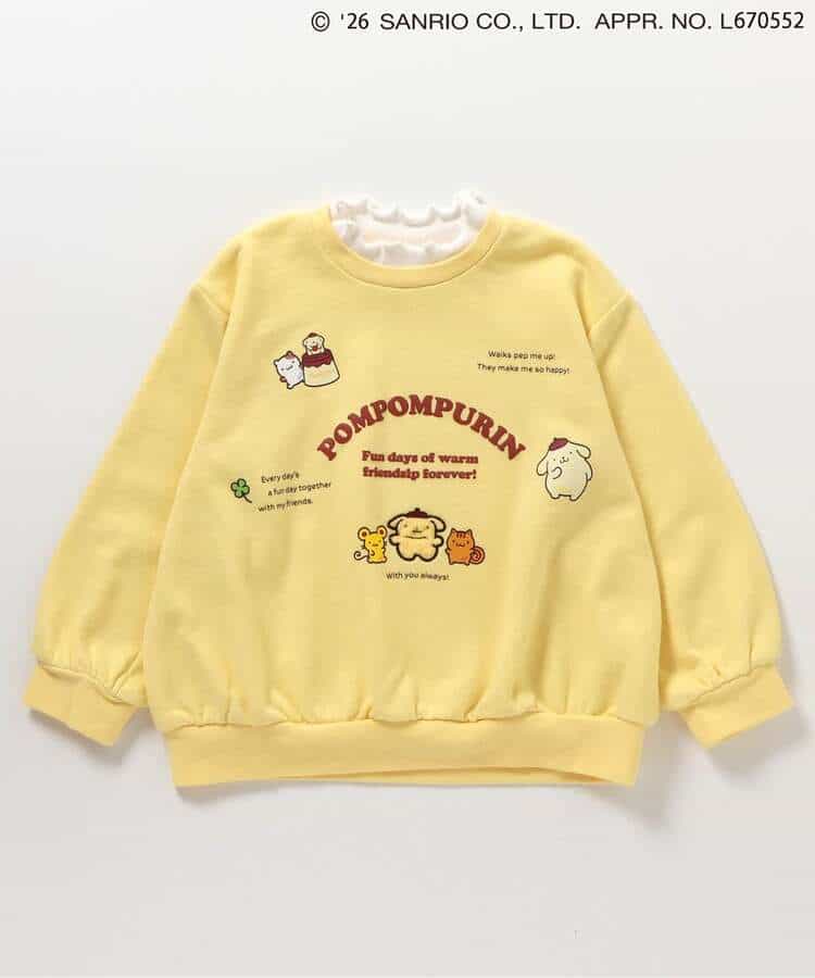 日本童裝 apres les cours x Sanrio 木耳領衛衣 80-140cm 女童款 冬季 TOPS 聖誕紅/新年紅