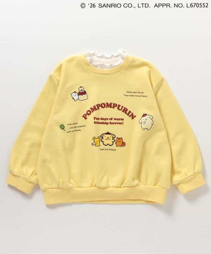 日本童裝 apres les cours x Sanrio 木耳領衛衣 80-140cm 女童款 冬季 TOPS 聖誕紅/新年紅