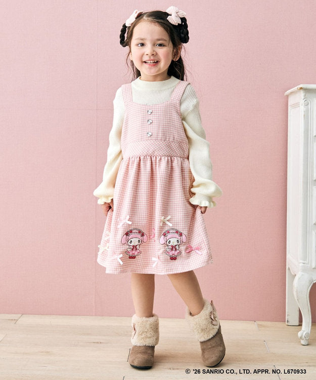 日本童裝 ANY#26 x Sanrio 吊帶格仔裙 110-140cm 女童款 秋季 DRESSES