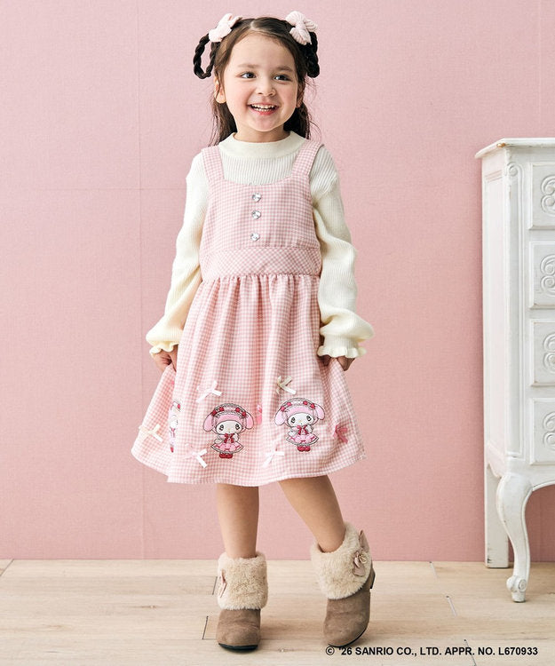 日本童裝 ANY#26 x Sanrio 吊帶格仔裙 110-140cm 女童款 秋季 DRESSES