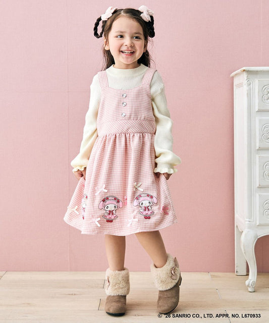 日本童裝 ANY#26 x Sanrio 吊帶格仔裙 110-140cm 女童款 秋季 DRESSES