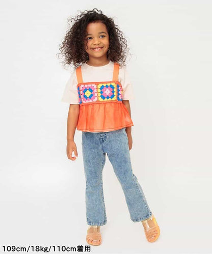 Japanese children's clothing BREEZE crochet two-piece suit 80-140cm girls summer TOPS 