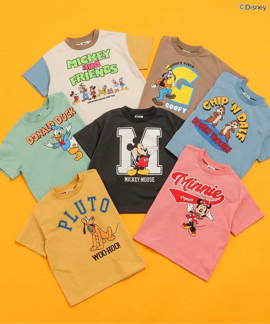Japanese children's clothing BREEZE x Disney printed tops 80-140cm boys/girls summer TOPS 