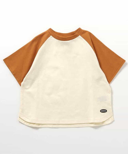 Japanese children's clothing BREEZE color block short-sleeved top 90-160cm boys/girls summer TOPS 