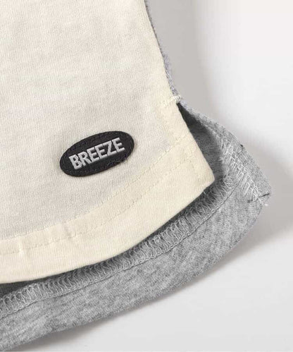 Japanese children's clothing BREEZE color block short-sleeved top 90-160cm boys/girls summer TOPS 