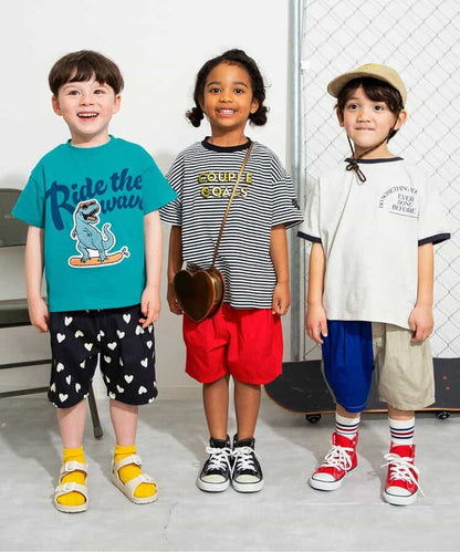 Japanese children's clothing BREEZE fur pattern top 80-140cm boys/girls summer TOPS 