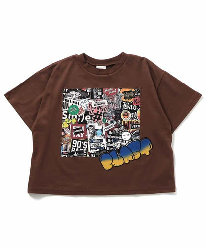 Japanese children's clothing BREEZE printed short-sleeved top 90-160cm boys' summer TOPS 