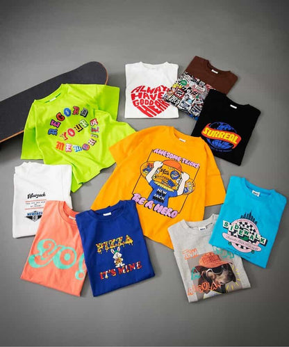 Japanese children's clothing BREEZE printed short-sleeved top 90-160cm boys' summer TOPS 