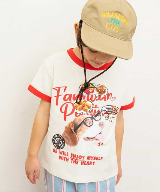 BREEZE Japanese children's clothing paparazzi pattern top 80-140cm boys/girls summer TOPS 