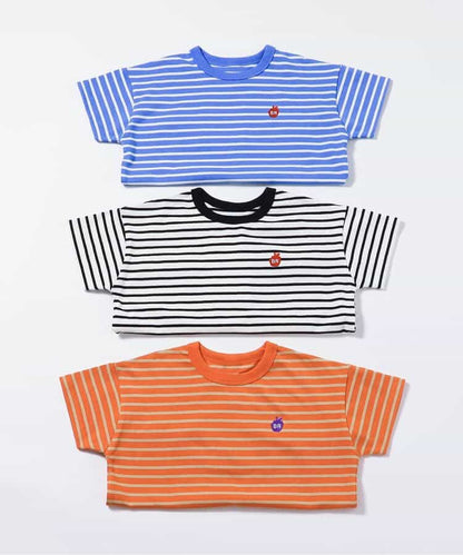Japanese children's clothing BREEZE loose striped top 80-150cm boys' summer TOPS 