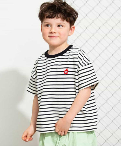 Japanese children's clothing BREEZE loose striped top 80-150cm boys' summer TOPS 