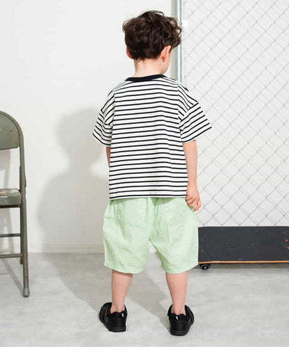 Japanese children's clothing BREEZE loose striped top 80-150cm boys' summer TOPS 