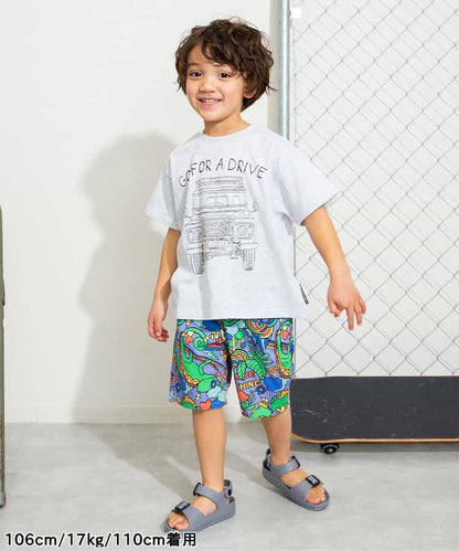 Japanese children's clothing BREEZE car and hamburger short-sleeved top 80-140cm boys' summer TOPS 