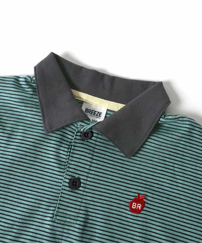 Japanese children's clothing BREEZE polo striped top 80-150cm boys' summer TOPS 