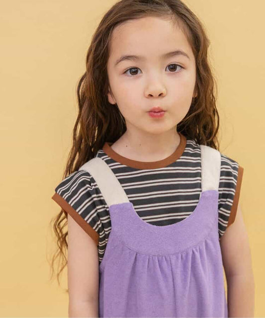 Japanese children's clothing BREEZE striped vest 90-150cm girls summer TOPS 