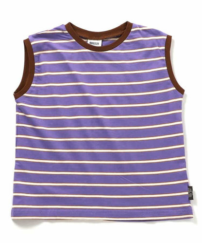 Japanese children's clothing BREEZE striped vest 90-150cm girls summer TOPS 