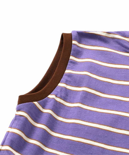 Japanese children's clothing BREEZE striped vest 90-150cm girls summer TOPS 