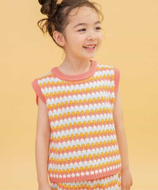 Japanese children's clothing BREEZE knitted vest 80-130cm boys/girls summer TOPS 