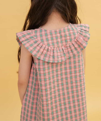 Japanese children's clothing BREEZE plaid sailor vest 90-140cm girls summer TOPS 