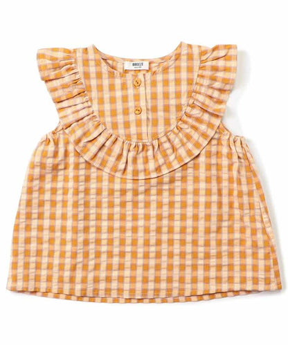 Japanese children's clothing BREEZE plaid sailor vest 90-140cm girls summer TOPS 