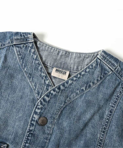 Japanese children's clothing BREEZE tassel denim vest 80-140cm boys' summer OUTERWEAR 