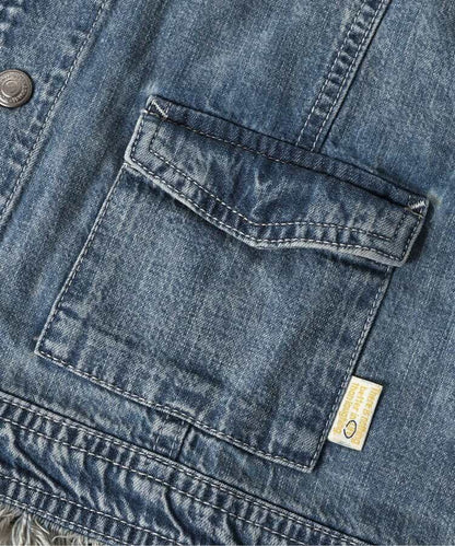 Japanese children's clothing BREEZE tassel denim vest 80-140cm boys' summer OUTERWEAR 