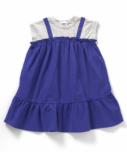 BREEZE Fake Two-Piece French Sleeve Dress (80-140cm) for Girls (Summer Dress) 