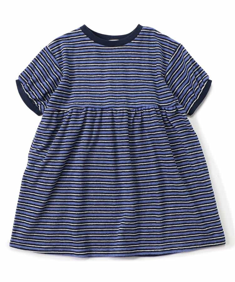 Japanese BREEZE Towel Stripe Dress 80-140cm Girls Summer Dresses 