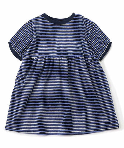 Japanese BREEZE Towel Stripe Dress 80-140cm Girls Summer Dresses 