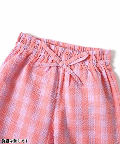Japanese children's clothing BREEZE ruffle plaid trousers 80-140cm girls summer PANTS 