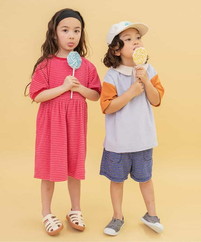 Japanese children's clothing BREEZE toweling striped shorts 80-140cm boys/girls summer PANTS 