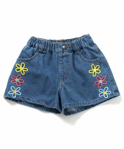 Japanese children's clothing BREEZE embroidered denim shorts 80-140cm girls' summer PANTS 