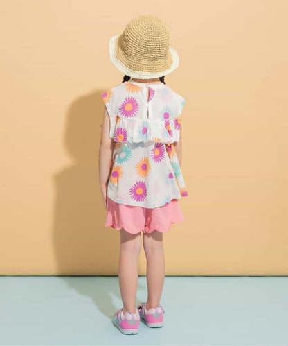 Japanese children's clothing BREEZE quick-drying series ruffle vest 80-140cm girls summer TOPS 
