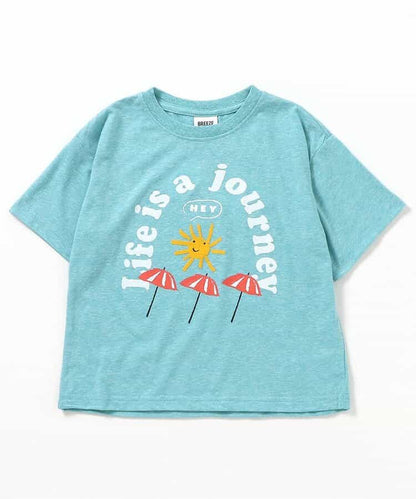 BREEZE Japanese children's clothing holiday style printed tops 80-150cm boys/girls summer TOPS 