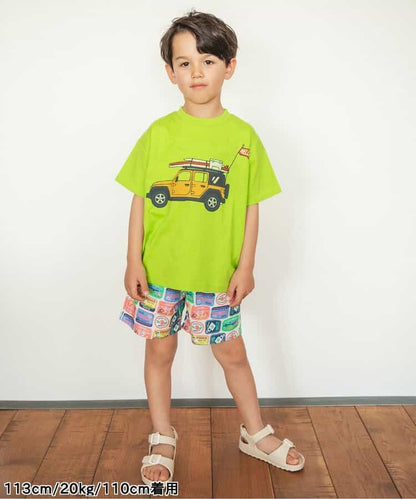 Japanese children's clothing BREEZE printed short-sleeved tops 80-150cm boys/girls summer TOPS 