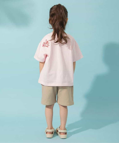 Japanese children's clothing BREEZE printed short-sleeved tops 80-140cm boys/girls summer TOPS 