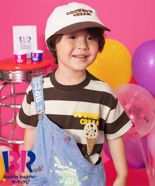 Japanese children's clothing BREEZE x Baskin-Robbins fur ice cream top 80-140cm boys/girls summer TOPS 
