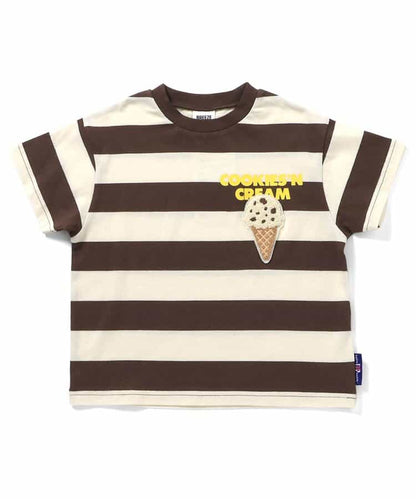 Japanese children's clothing BREEZE x Baskin-Robbins fur ice cream top 80-140cm boys/girls summer TOPS 