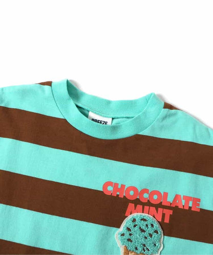 Japanese children's clothing BREEZE x Baskin-Robbins fur ice cream top 80-140cm boys/girls summer TOPS 